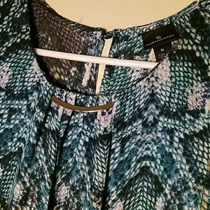 Worthington Blue/Purple Medium Sheer Blouse Top